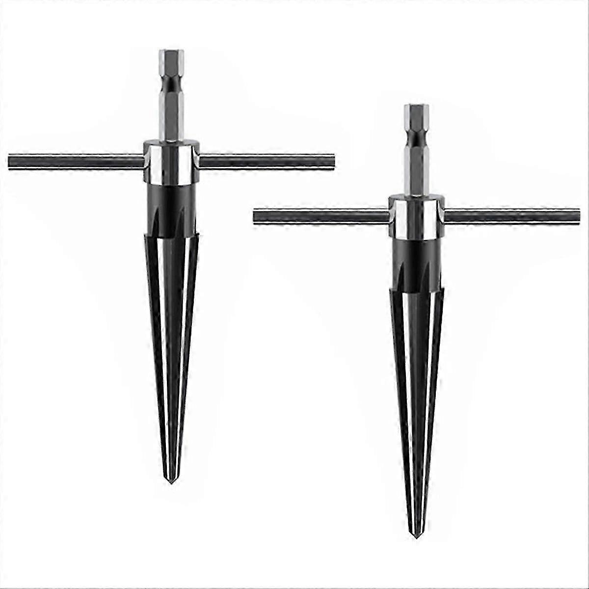 2Pcs Handle Taper Reamer ,Reamers Tool Hexagonal Handle