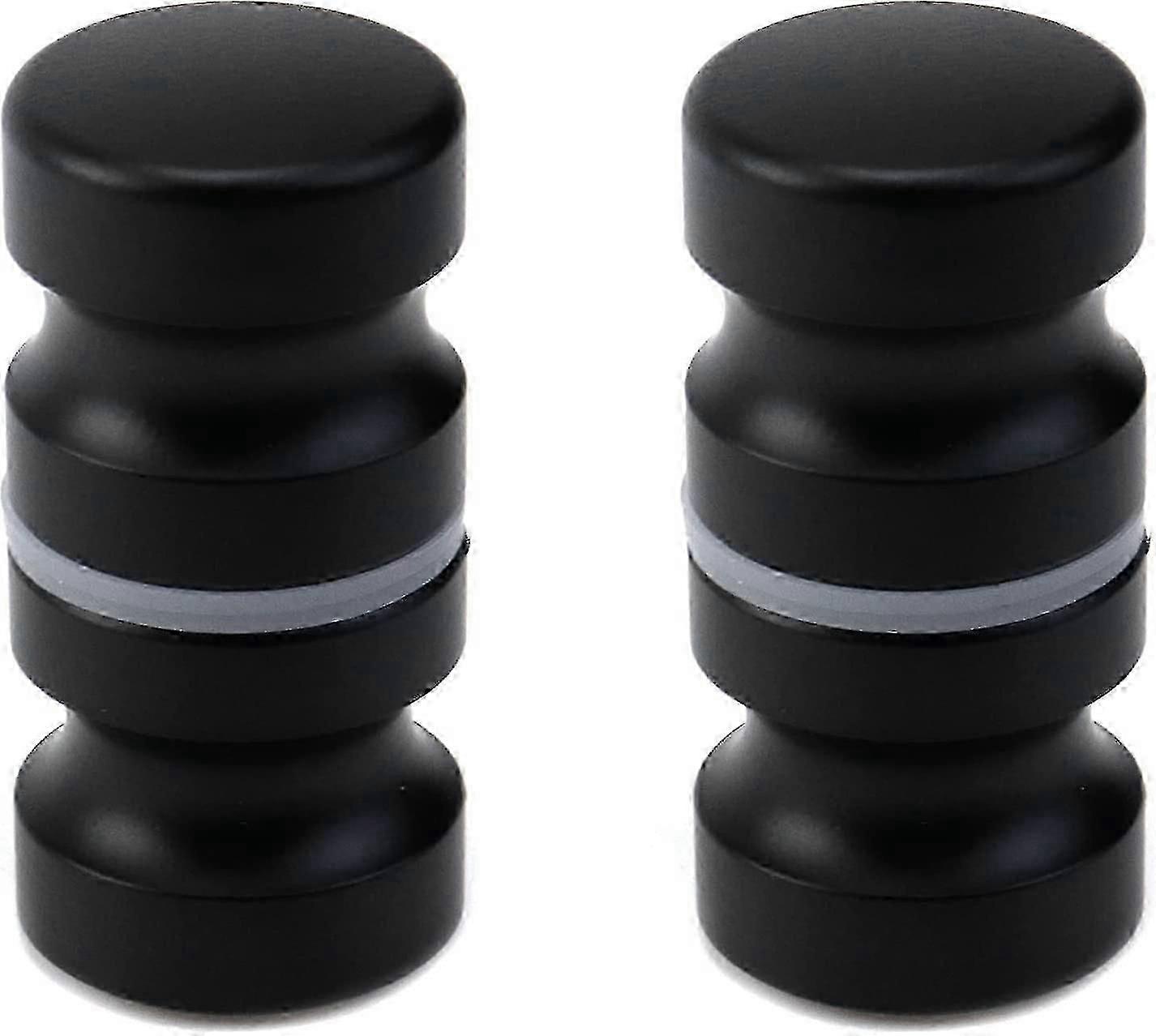 2 Pack Black Shower Door Knobs, Back to Back Pull Handles for Glass Doors, Aluminum Alloy, Tool-Free, 1.1 inch Diameter, 2.4 inch Length