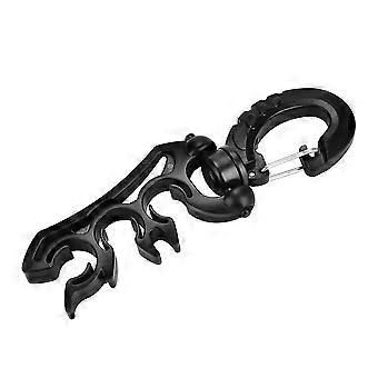 Scuba Diving Hose Holder Clip, Hold Dykking Slangeholder Plast Dobbel BCD Slangeholder med Clip Buckle Hook svart / gul / blå