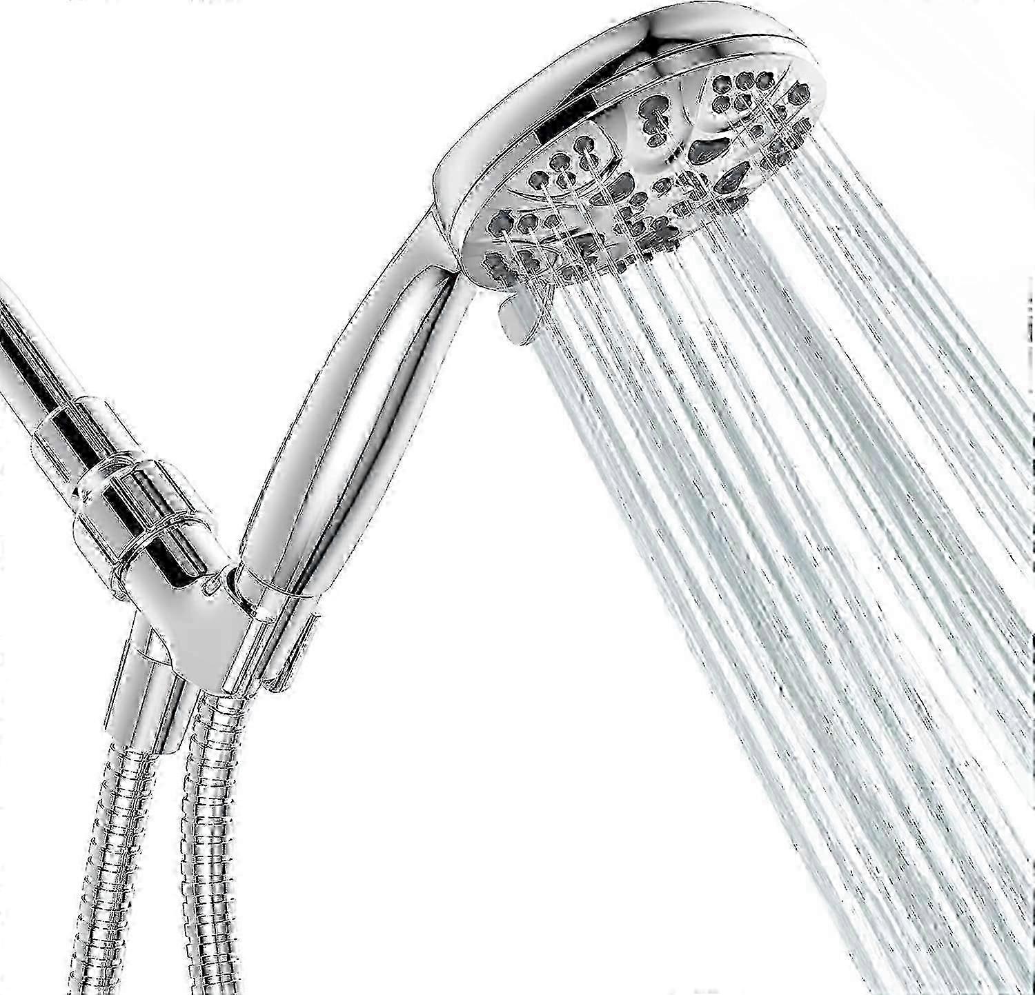 6-setting Luxury Handheld Shower Head With 59" Hose Installation Kit