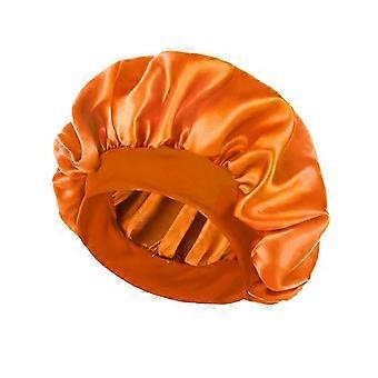 Breiterer, elastischer, randloser Duschhut, faltbar, dünn, Unisex, Satin, einfarbig