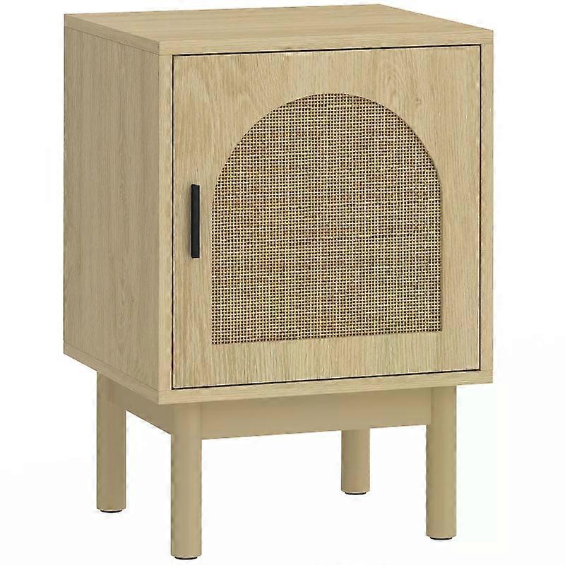 Rattan Nightstand with A Three-level Adjustable Shelf
