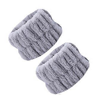 2PCS Face Wash Wristbands Microfiber Cuff Wrist Bands Soft Absorbent Spa Wrist Washband