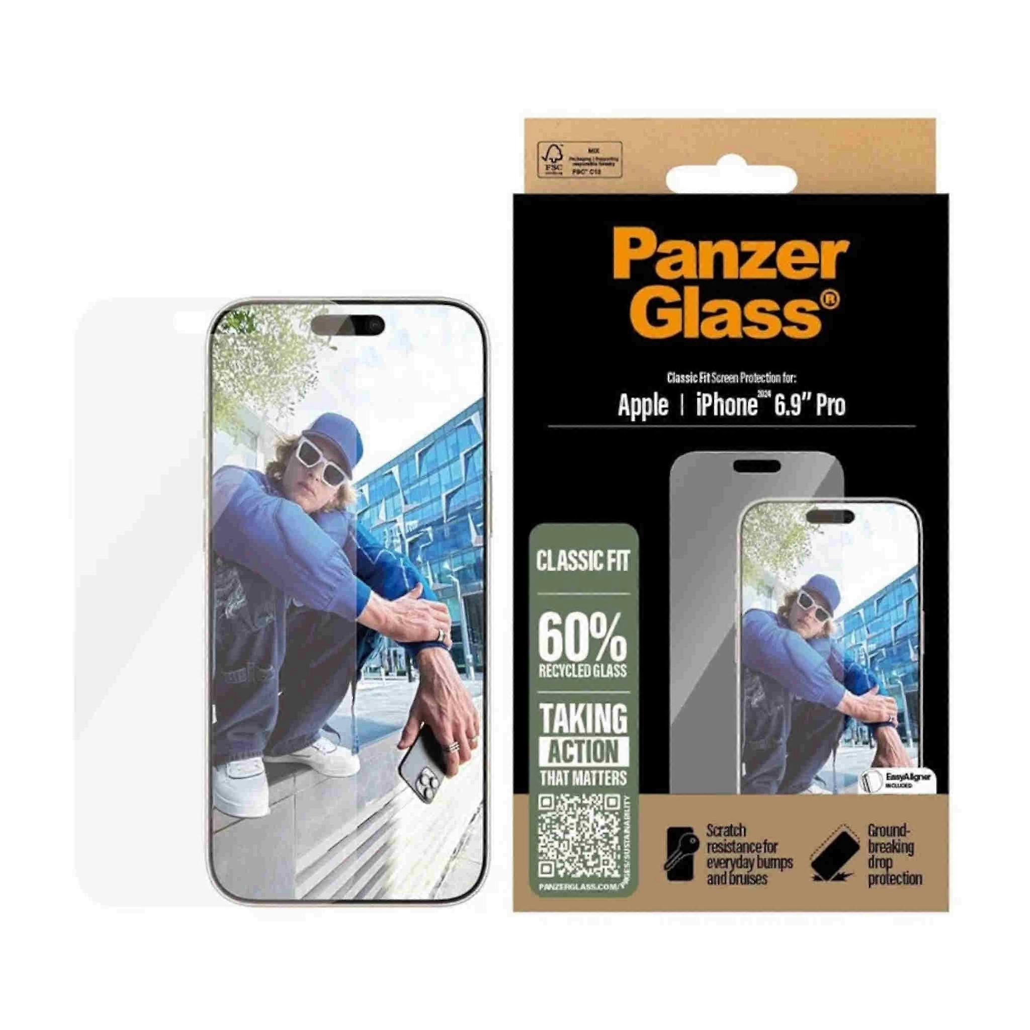 PanzerGlass Screen Protector for Apple iPhone 16 Pro Max, Classic Fit