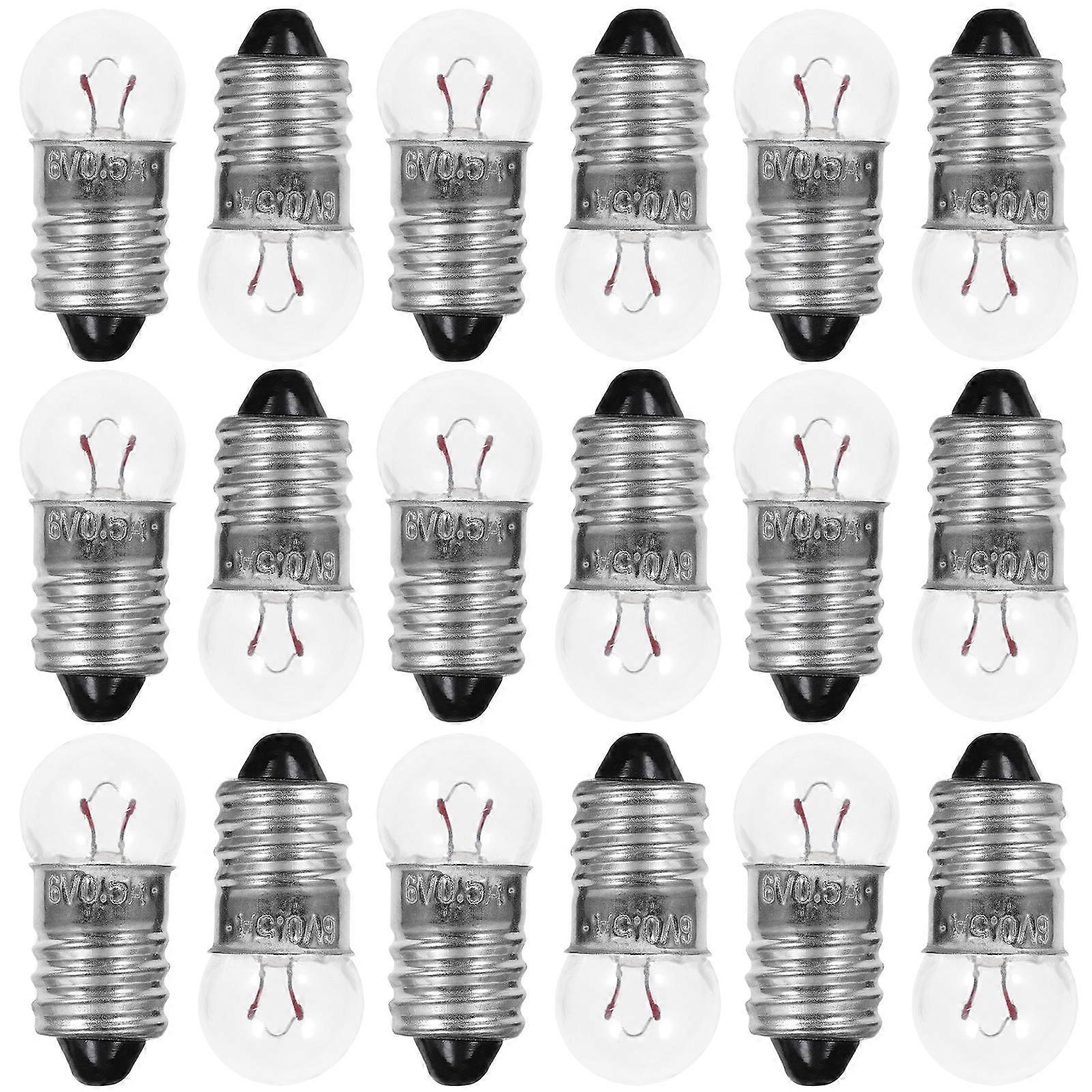 50pcs Tiny Light Bulb 6v E10 Light Socket Round Light Bulb For Experiment