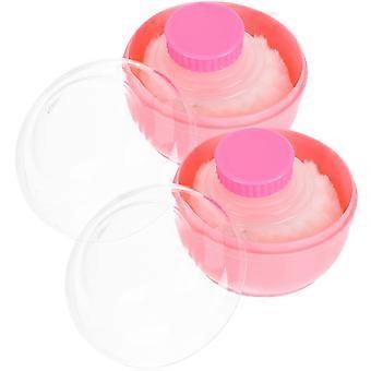2 pz Powder Puff Boxes Contenitori per polvere per il corpo Scatole vuote per polvere con sbuffi di cipria