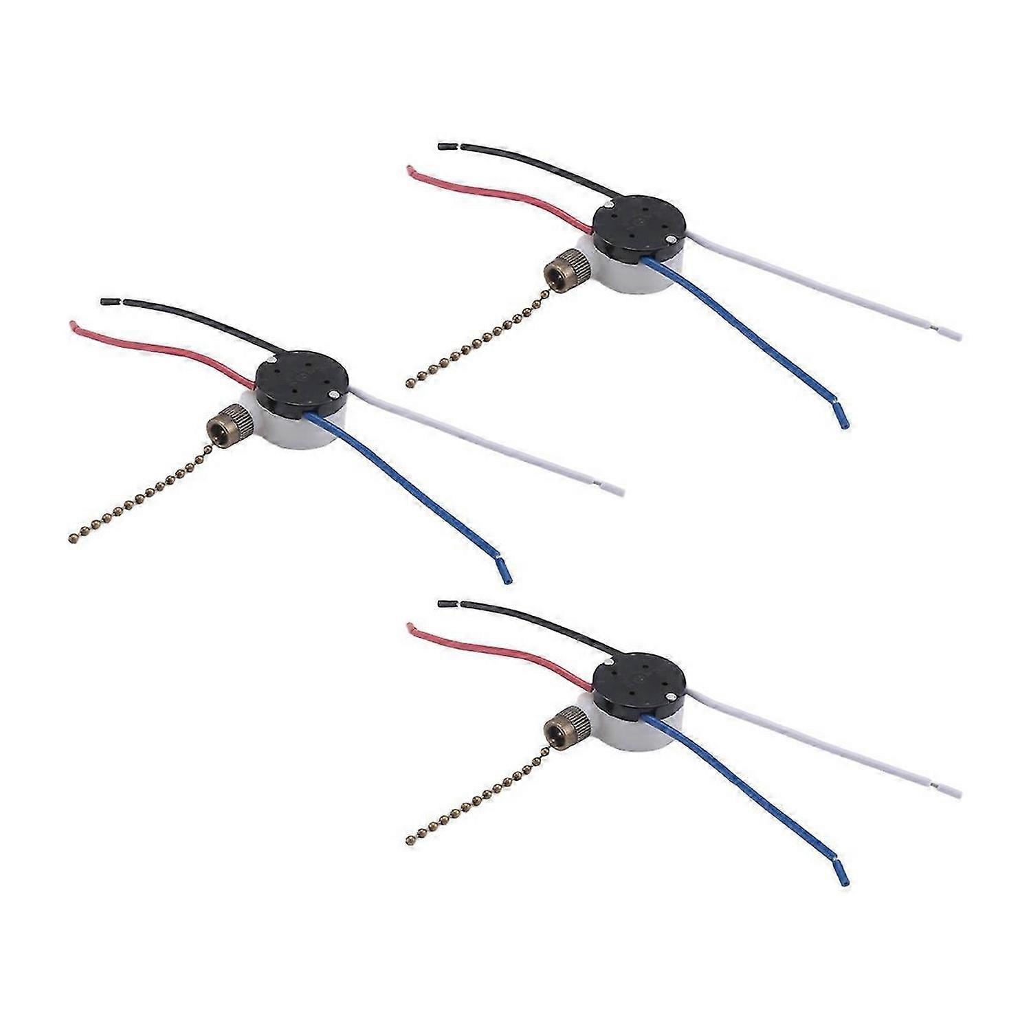 3 Pcs Ze-208S E89885 3 Speed 4 Wire Pull Chain Switch Ceiling Fan Light Switch Replacement Part,A