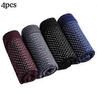 4 Pack Men's Microfiber Boxer Briefs, Compression Stretch Underwear, Breathable Elastic
