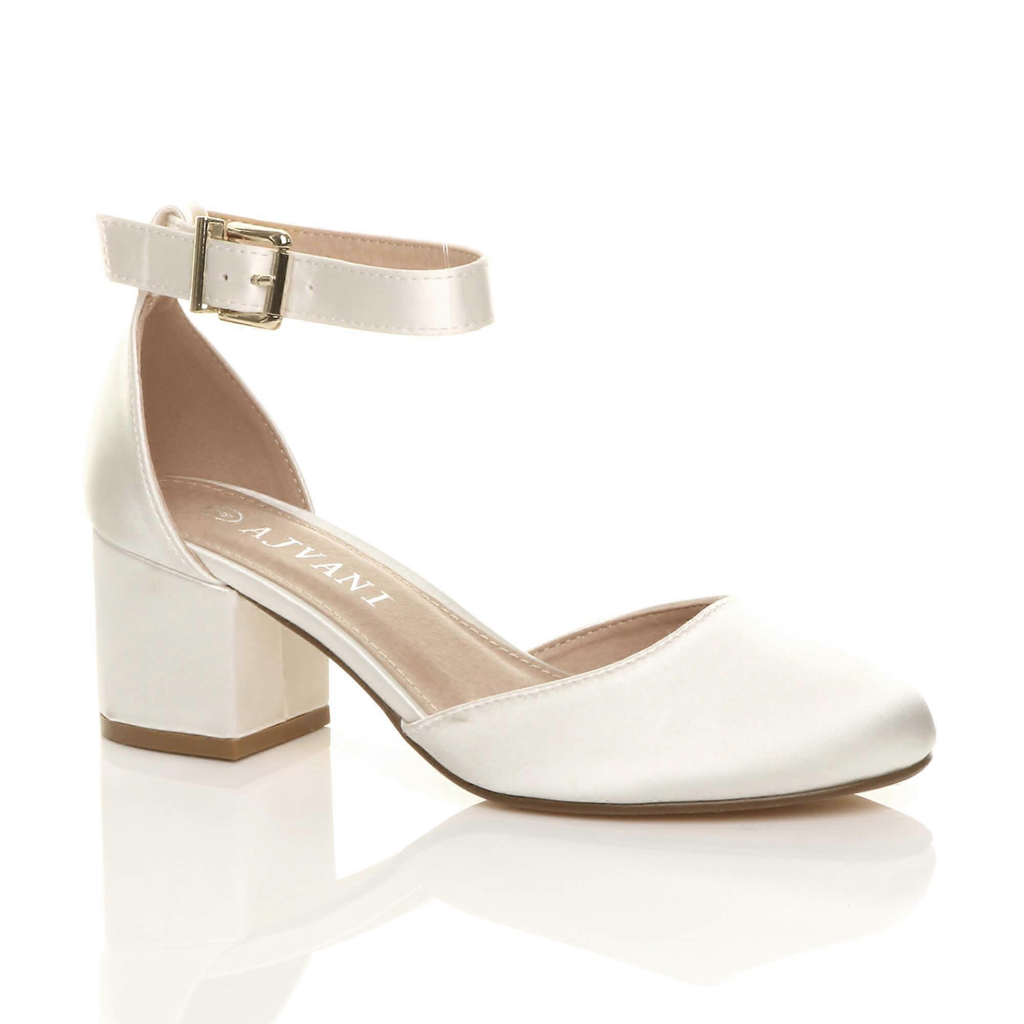 Mid Block Heel Ankle Strap 2 Part Heels