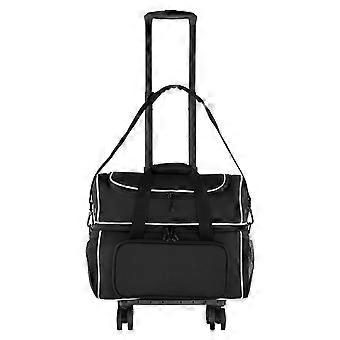 Bowlingkugeltasche, 2-Kugel-Bowlingtasche mit vier Rollen, separates Schuhfach (bis US-Größe 16), Griff ausziehbar bis 95 cm