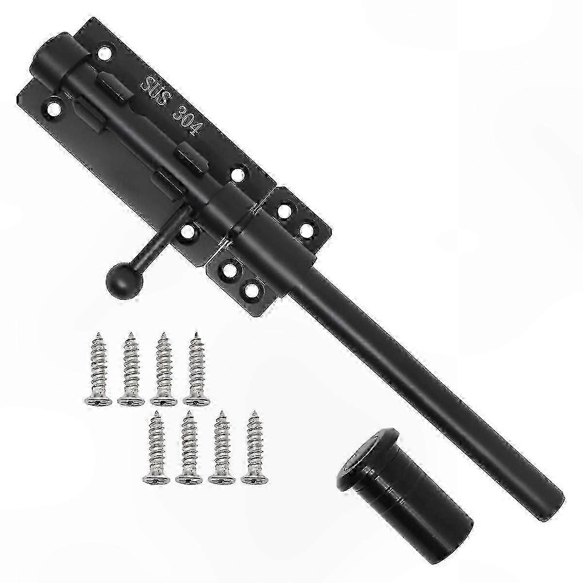 Durable Slide Bolt Gate Latch with Padlock Compatibility, Horizontal Floor Latch Hardware compatible with Secure Locking Solutions