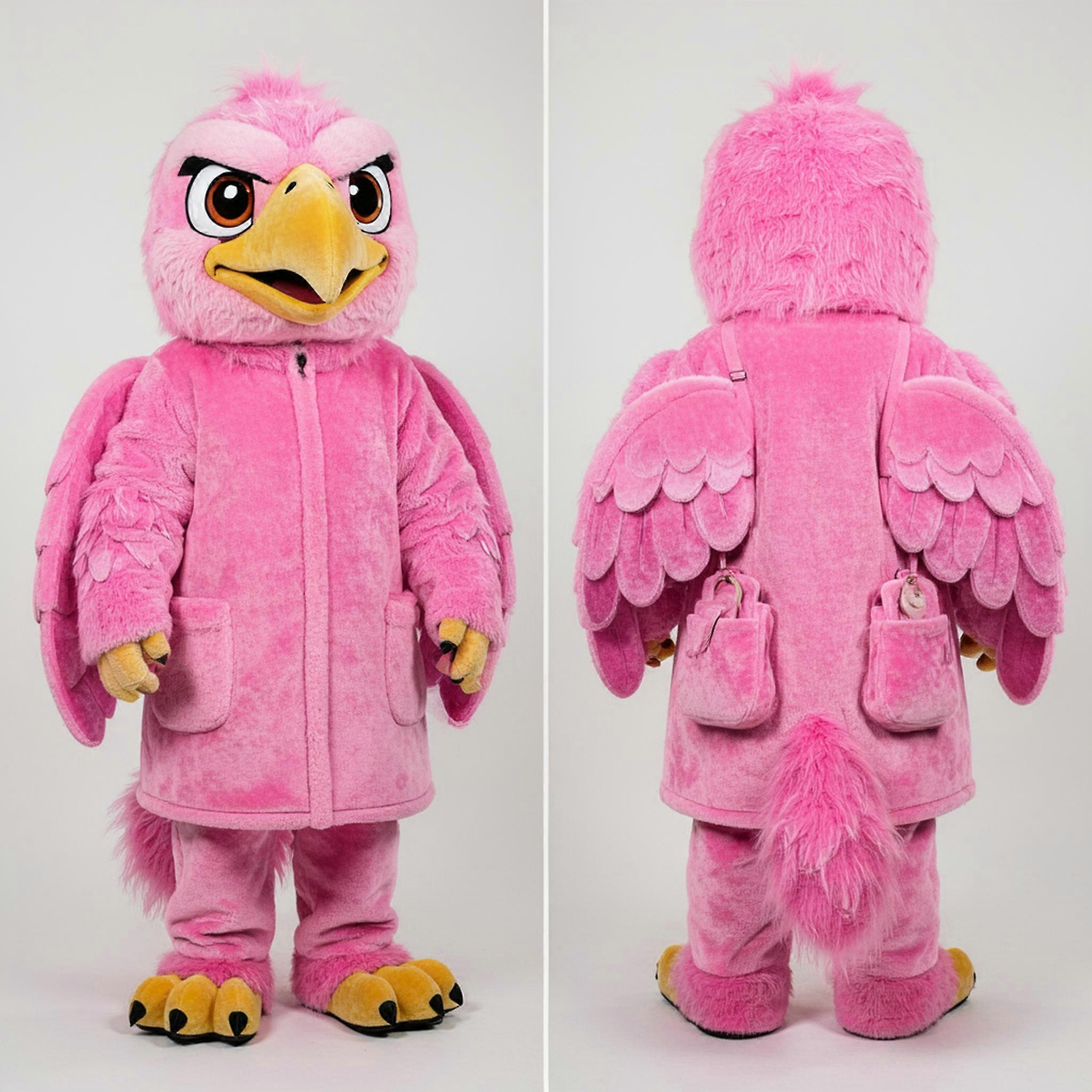 MASTICOT Pink Feathered Haasts Eagle Mascot