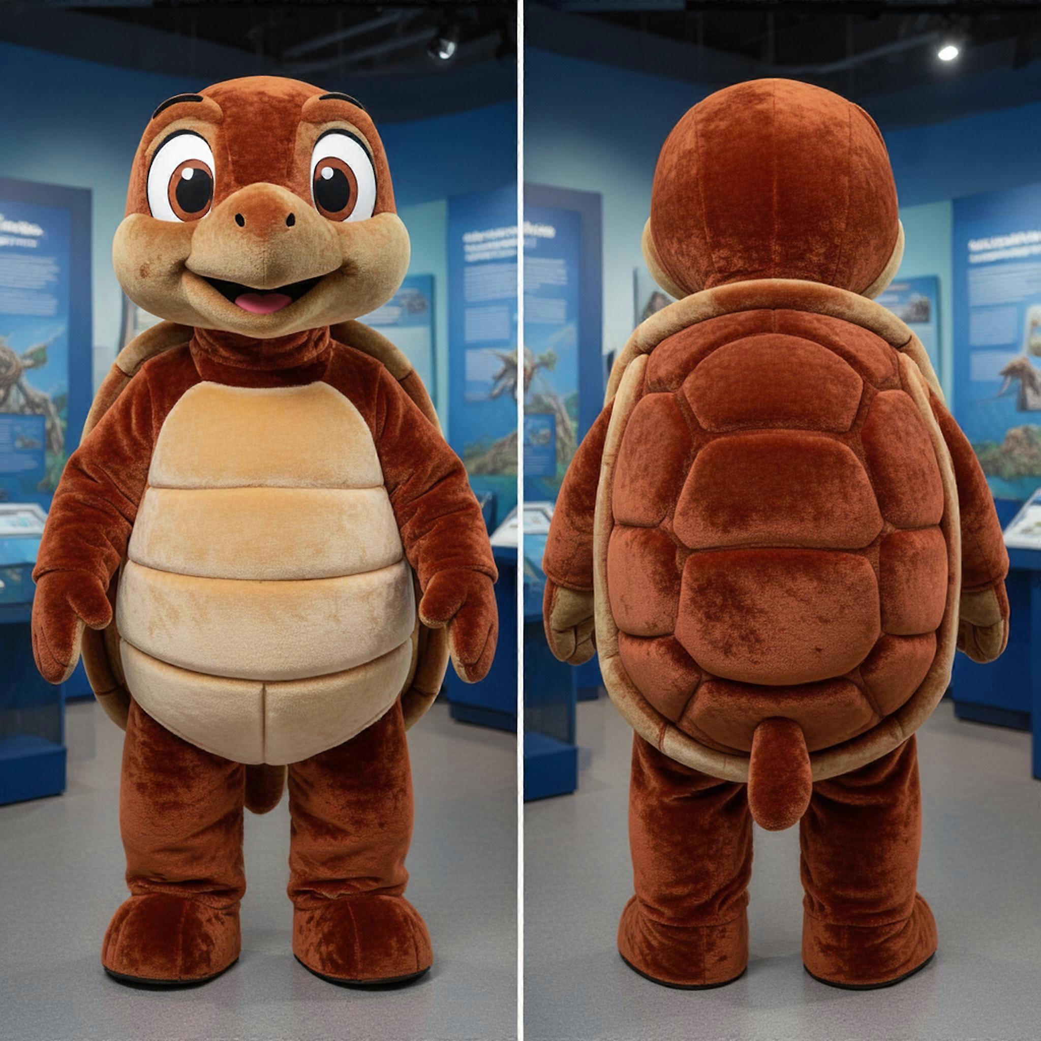 MASTICOT Rust Orange Rounded Turtle Mascot