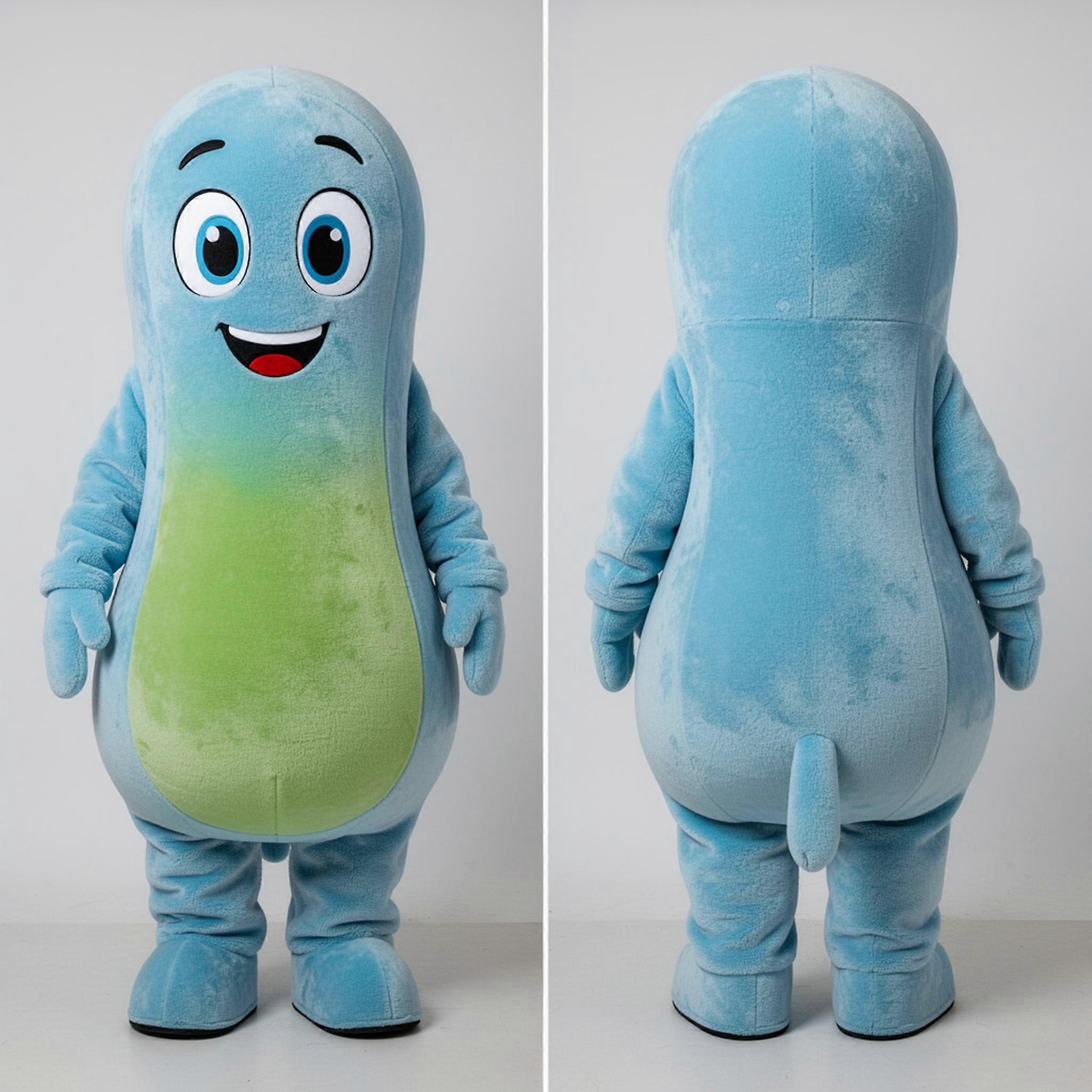 MASTICOT Sky Blue Playful Green Bean Mascot