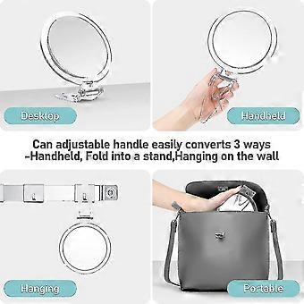 Magnifying Mirror,30x Hand Mirror With Handle,travel Magnifying Mirror With Double-sided 1x/30x Magnification,5 In Handheld Magnifying Mirror,foldable