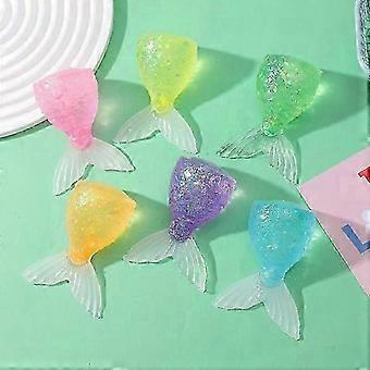 Kawaii Meerjungfrauenschwanz aus transparentem Glitzer, weicher Quetschball mit langsamem Rückprall, süßes sensorisches Fidget-Spielzeug für Mädchengeburtstage und Meerjungfrauenpartys