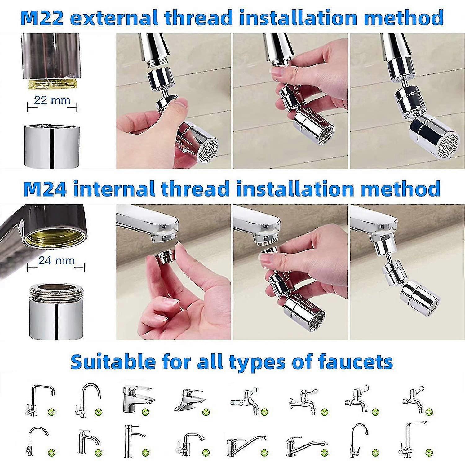 2pcs Multifunctional Faucet Universal Splash Filter Faucet