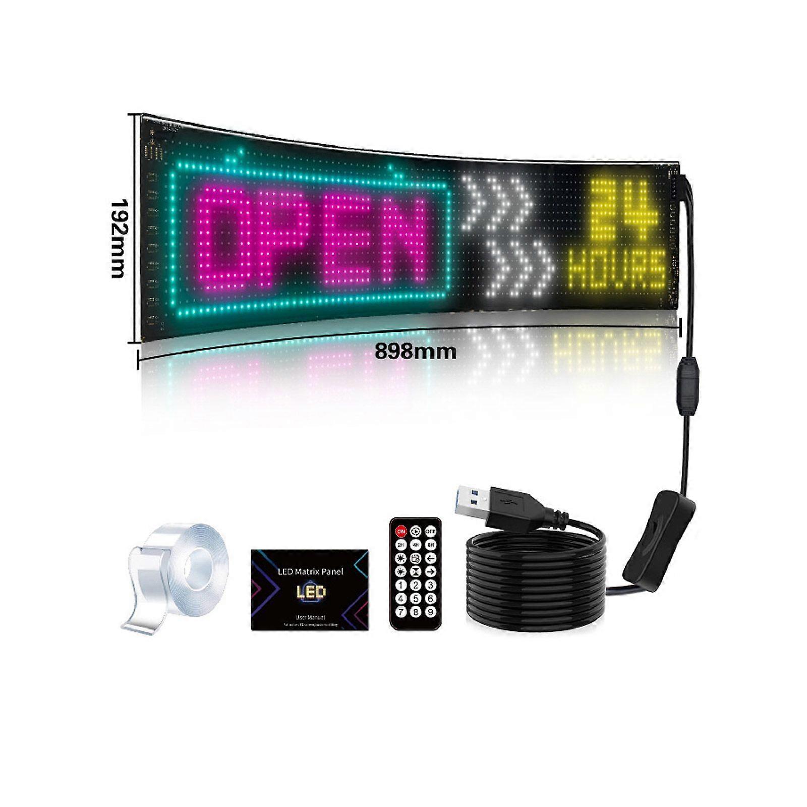 USB Dynamic RGB LED DIY Sign Scrolling Message Display Screen APP ProgrammableGS