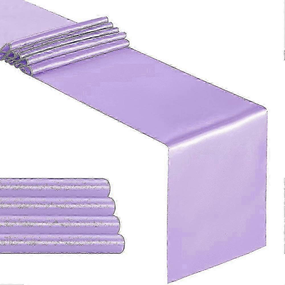 5 Pack Satin Table Runner 12x108 Inch Lavender