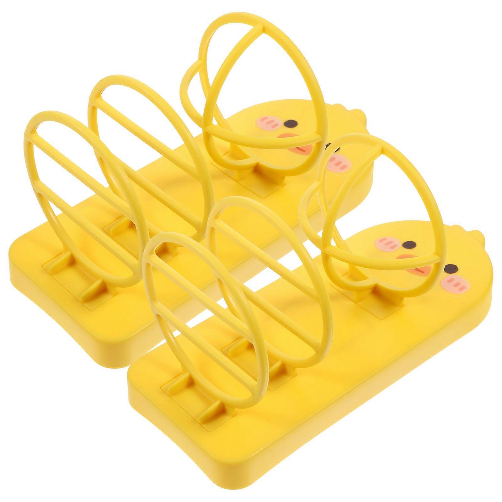 Makeup Puff Stand Wall Mounted for Storage Use 2Pcs Yellow PP