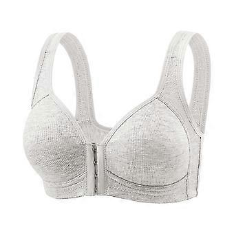 Breathable Wirefree Daily Bra Front Fastening Cotton Push Up Support Seamlessly Comfort Natural Fit Various Shades Light White Gray M
