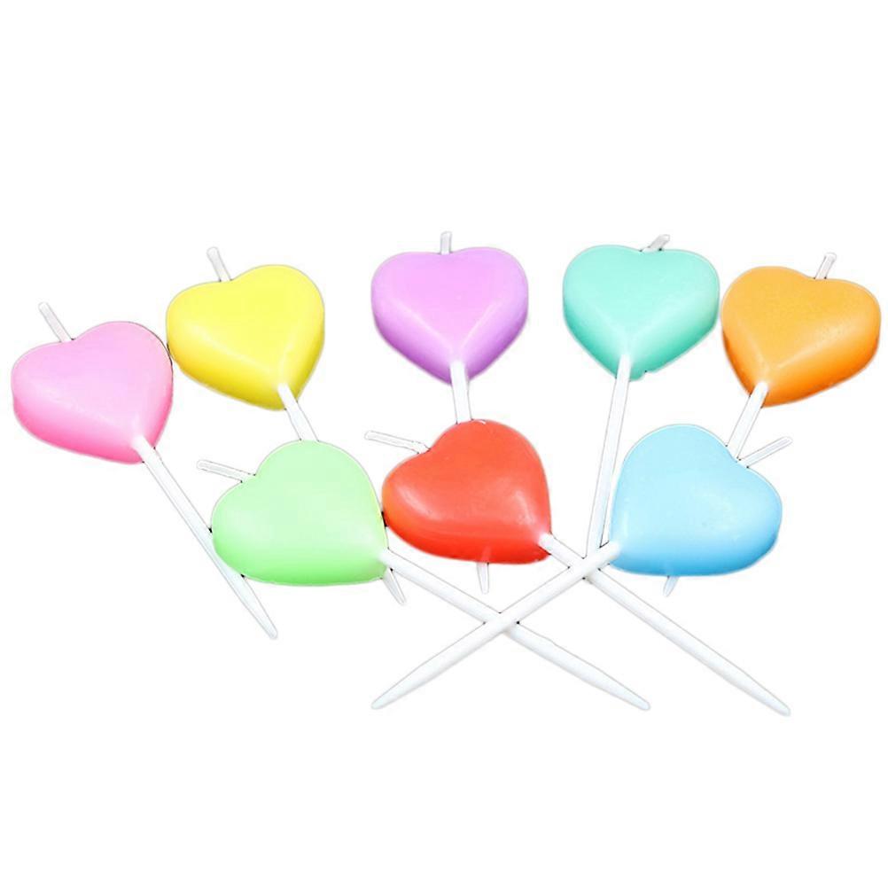 Heart-Shape Cake Candles for Decoration 10Pcs Random