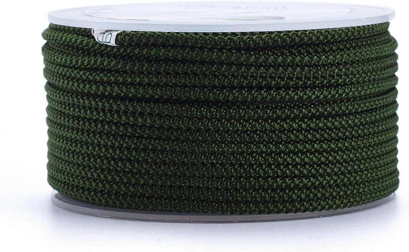 Polyester Cord Dark Olive Green 2mm 16.4 Yards(15m)/Roll
