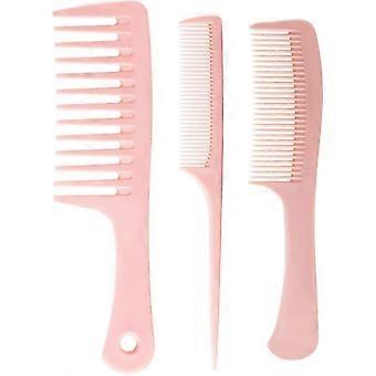 Hair Comb Set 3 Piece with Wide Tooth Comb Medium Tooth Comb and Detangling Brush
