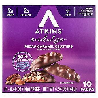 3 x Atkins, Endulge, Pecan Caramel Clusters, 10 Packs, 0.49 oz (14 g) Each