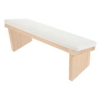 Professional Nail Arm Rest White Faux Leather Ergonomic Sloping Design with Durable Wooden Base