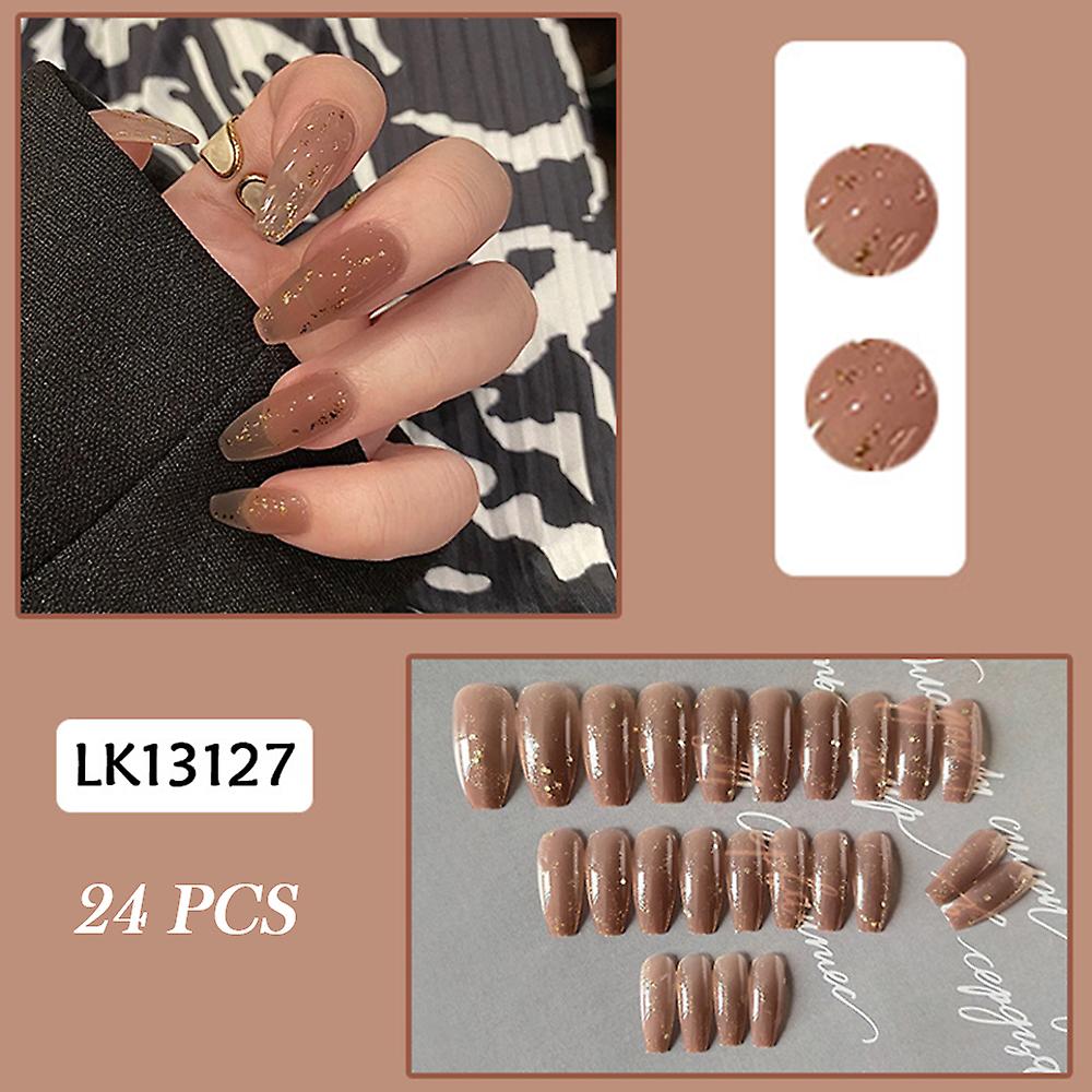 Glitter Decor Patch Ballet Nail Full Cover Square Artificial Nail Tips