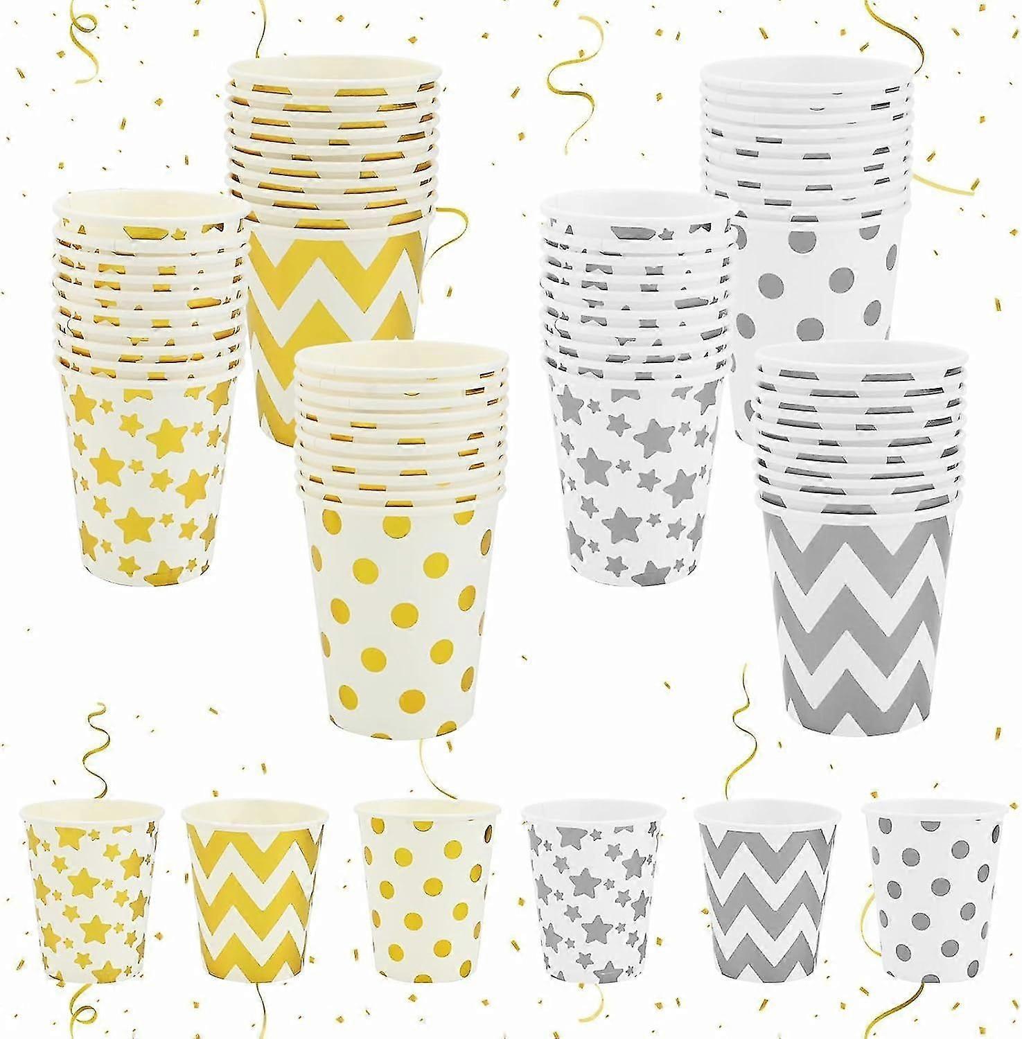 60pcs Biodegradable Paper Cups - compatible with Hot/Cold Drinks, Single Wall Disposable