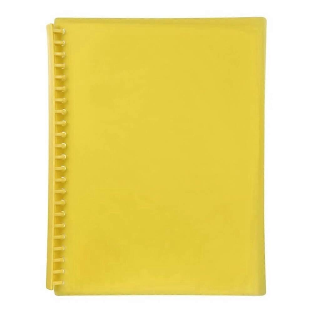 YELLOW Marbig A4 Refillable Display Book 20 Clear Pocket Durable Translucent