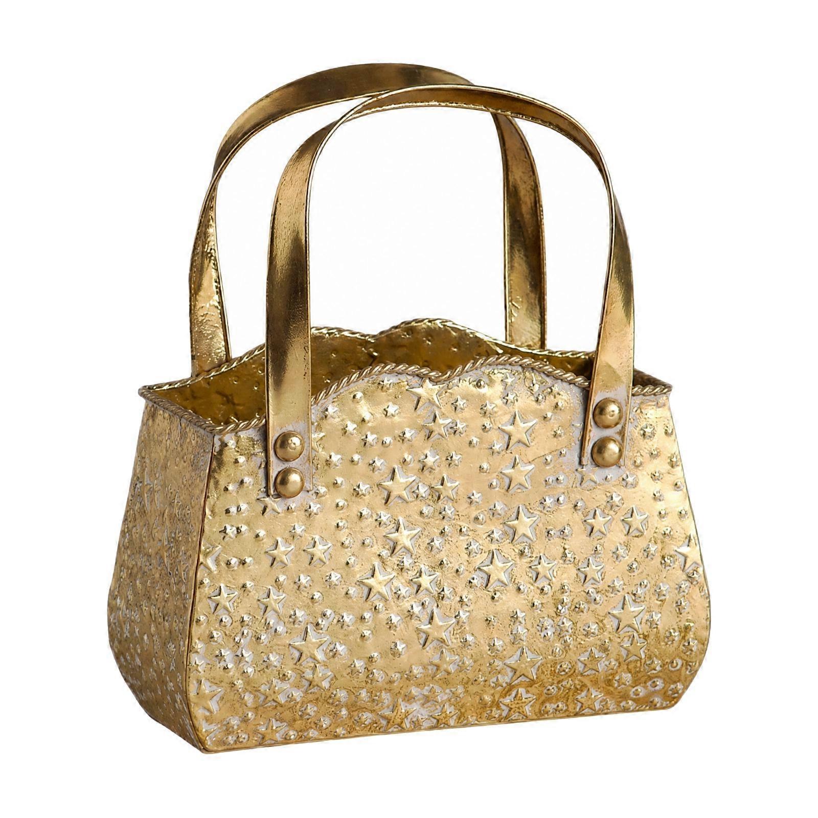 Handbag-Shaped Decorative Container Multipurpose Iron Decorative Container