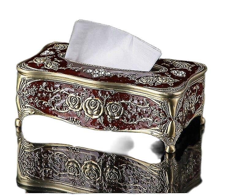 Luxury Vintage Antique Bronze Tissue Box Cover Alloy Tin Metal Rectangle |tissue Boxes