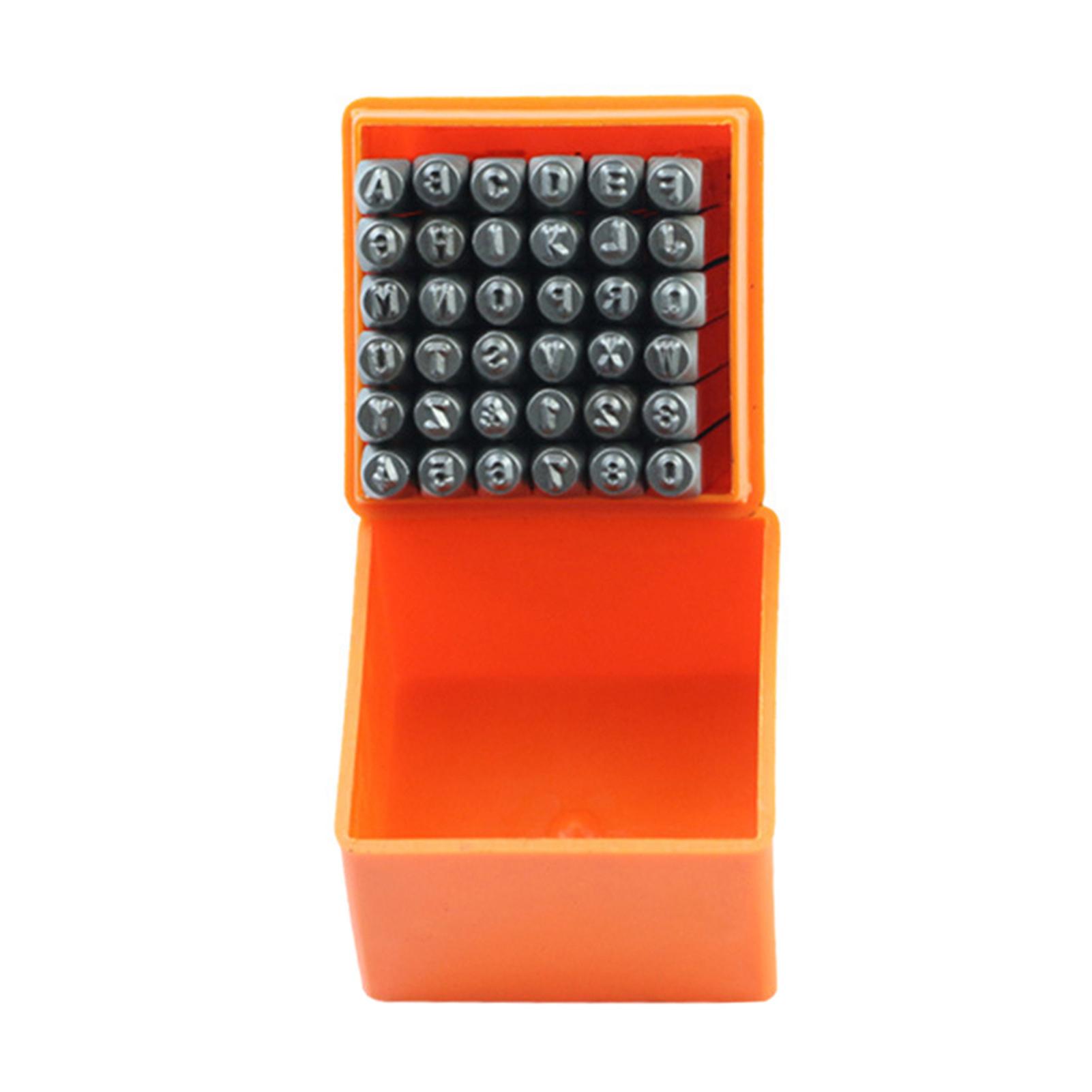 36 Pcs Stainless Steel Letter Number Stamps Punch Set Hardened Metal Leather Craft Stamp Tools Kit