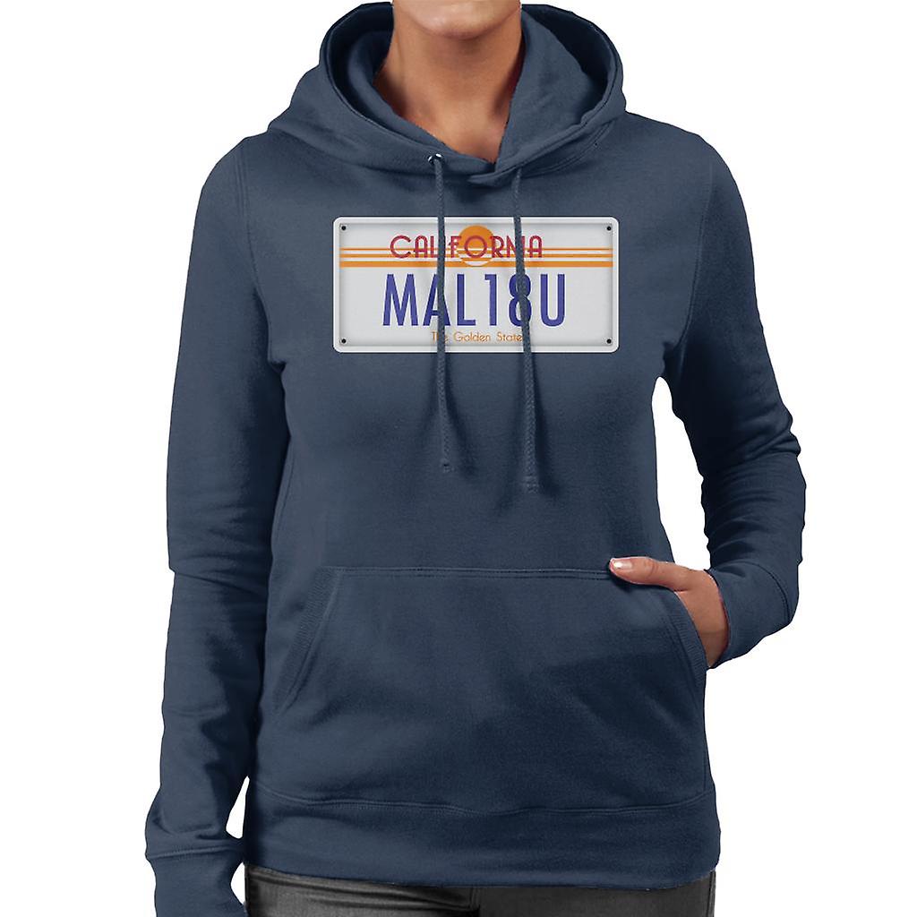 Malibu California nummerskilt kvinners Hettegenser