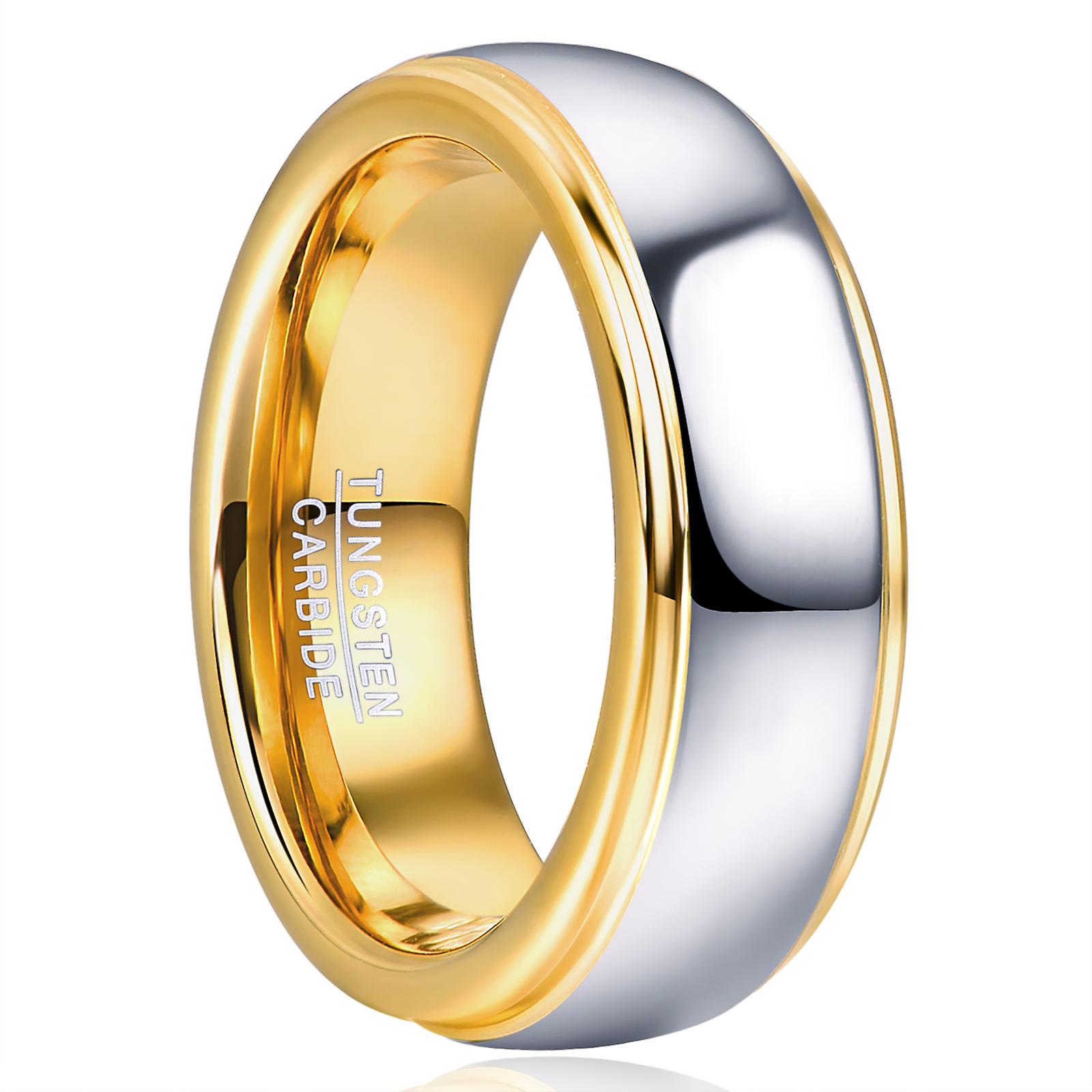 8mm Width Men's Tungsten Carbide Steel Ring