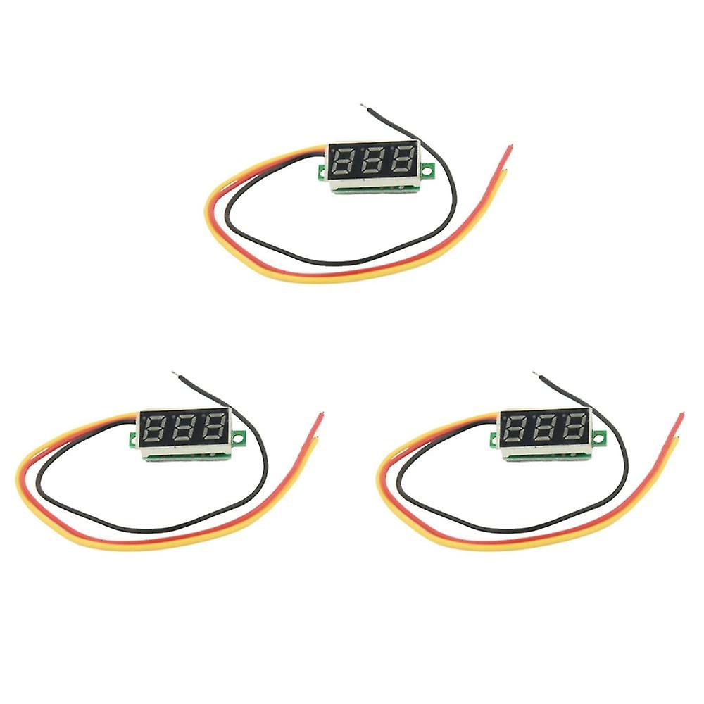 Digital Voltmeter Dc 0-100v Led Panel 3-digital With 3 Wires Red