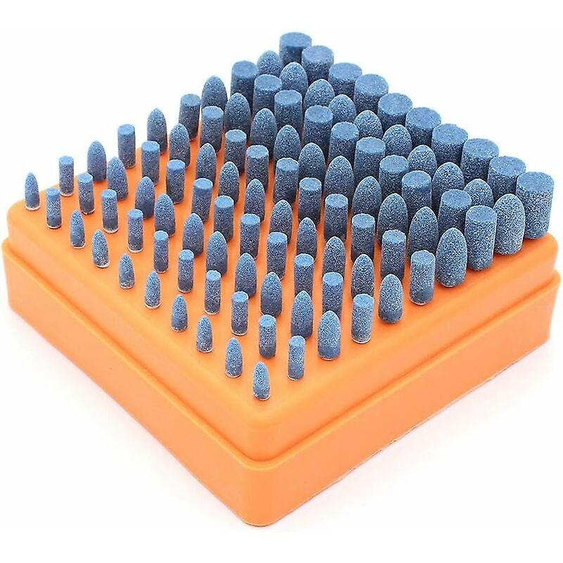 Polishing Grinding Head, 100 Pcs Multi-Function Polishing Attachments for Dremel Accessories, Shank Diameter 3mm (Blue)