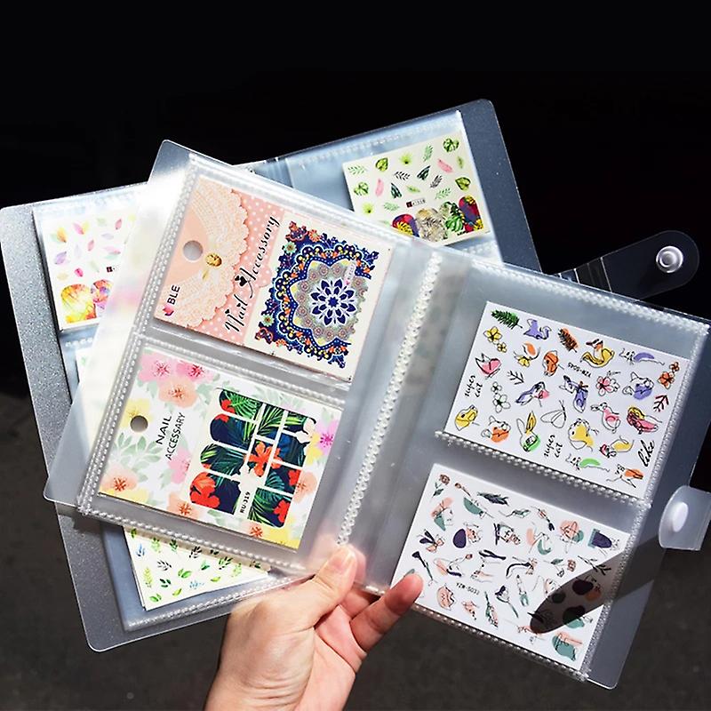 80/168 Slots Nail Sticker Empty Storage Book Holder Case Photo Album With Button