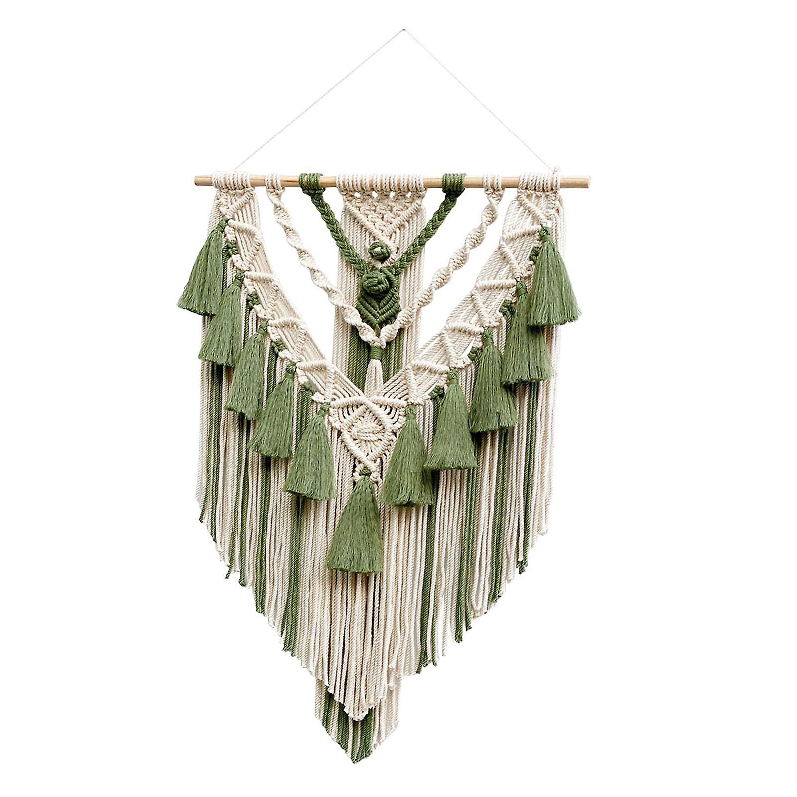 Chic Macrame Tapestry Bohemian Tassels Fringe for Nursery Party Decoration Khaki