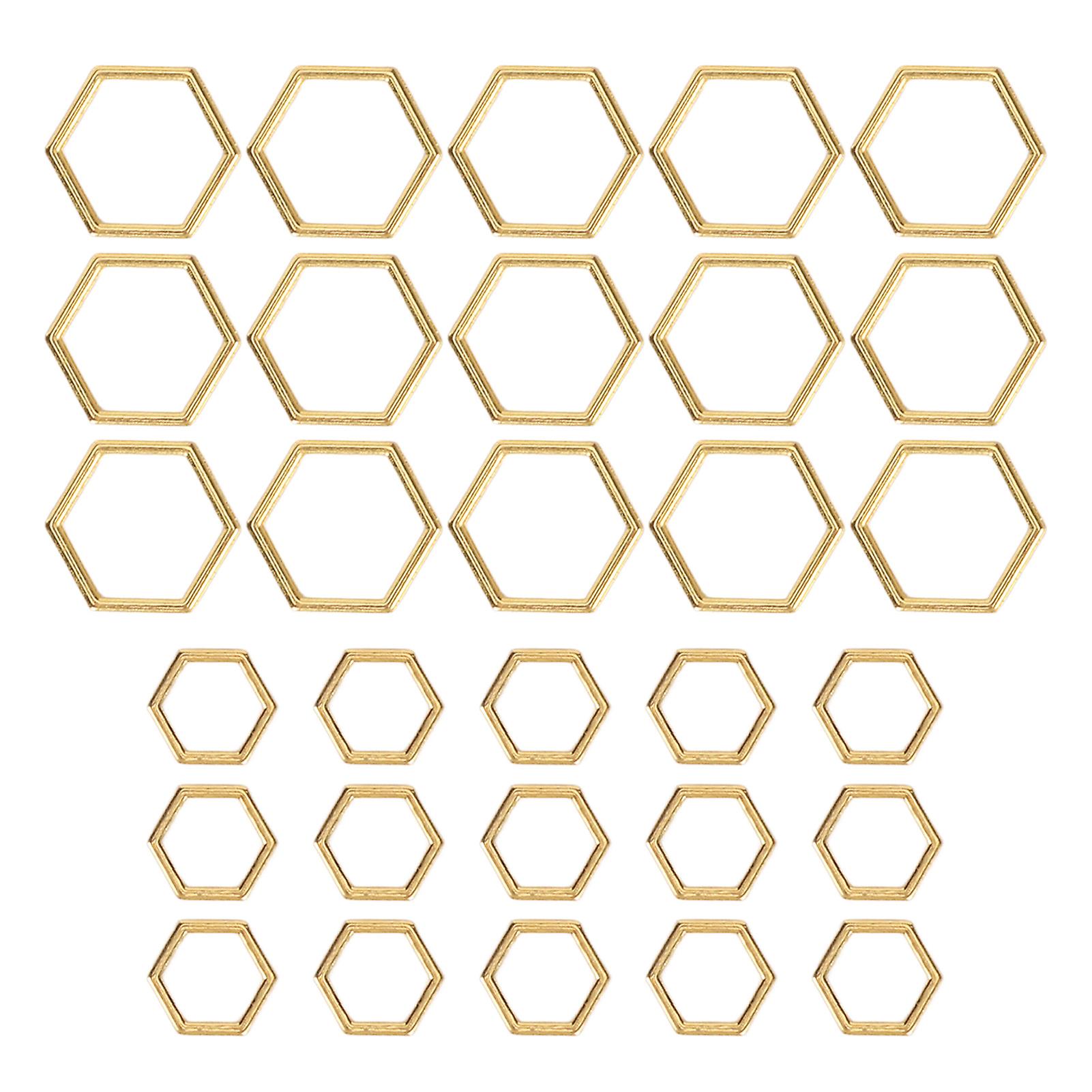 30pcs Hexagonal Knitting Stitch Markers Plating Process Fade Resistant Zinc Alloy for DIY Craft Gold