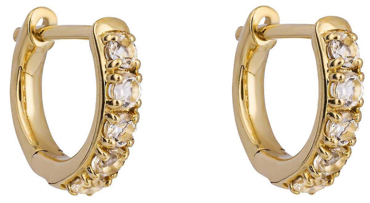 Elements Gold Topaz Hoop Earrings - Gold/White