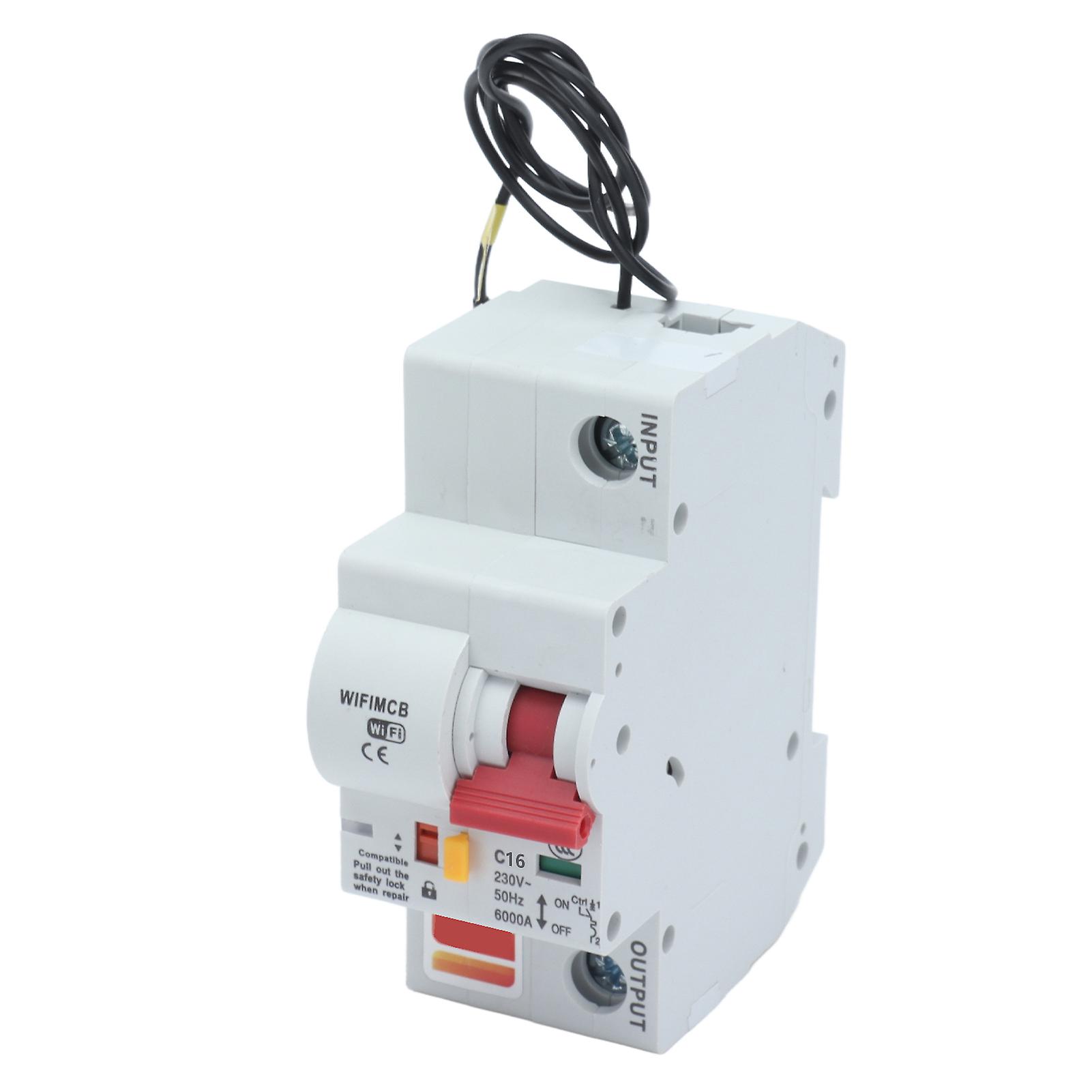 WiFi Smart Circuit Breaker 1P Bluetooth Circuits Breakers Remote Switch Flame Retardant Shell AC