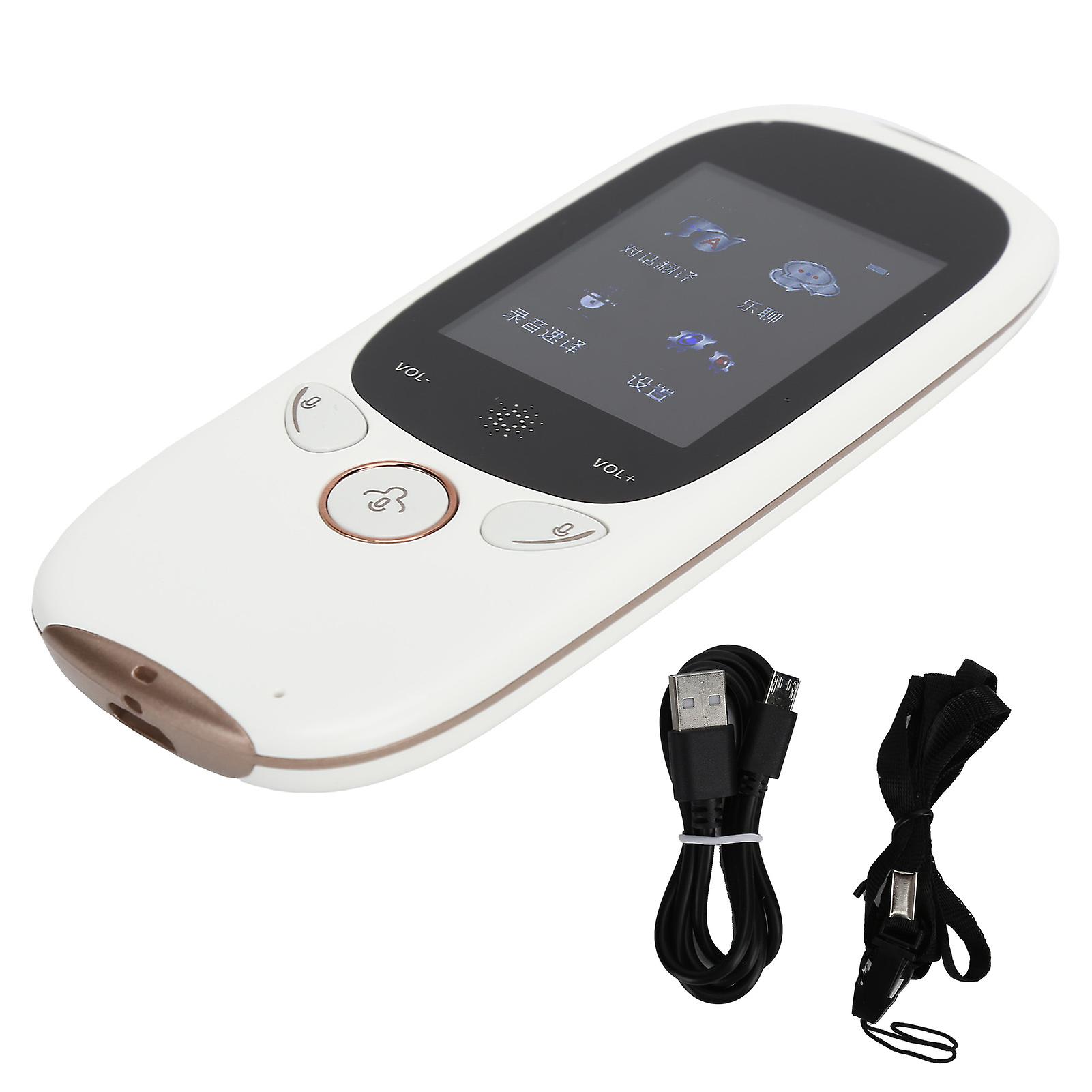 K1 Smart Voice Translator 45 Languages 2.0‑Inch Touch Screen Translation Machine 4.0BT 2.4G WiFiWhite