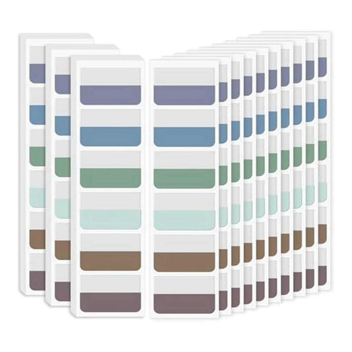 Sticky Index Tabs Multicolor Self-adhesive Book Tabs 1.8 X 1.1 Inch Writable Page Tabs Transparent