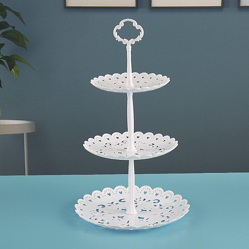 1 Set Cake Tray Cake Stand Three Layer Fruit Tray Cupcake Display Stand Creative Cake Display Stand Plastic Dried Fruit