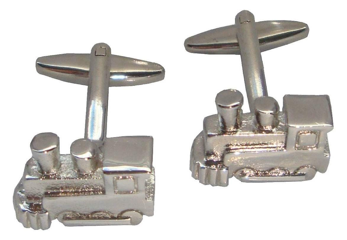 Bassin and Brown Train Cufflinks - Silver