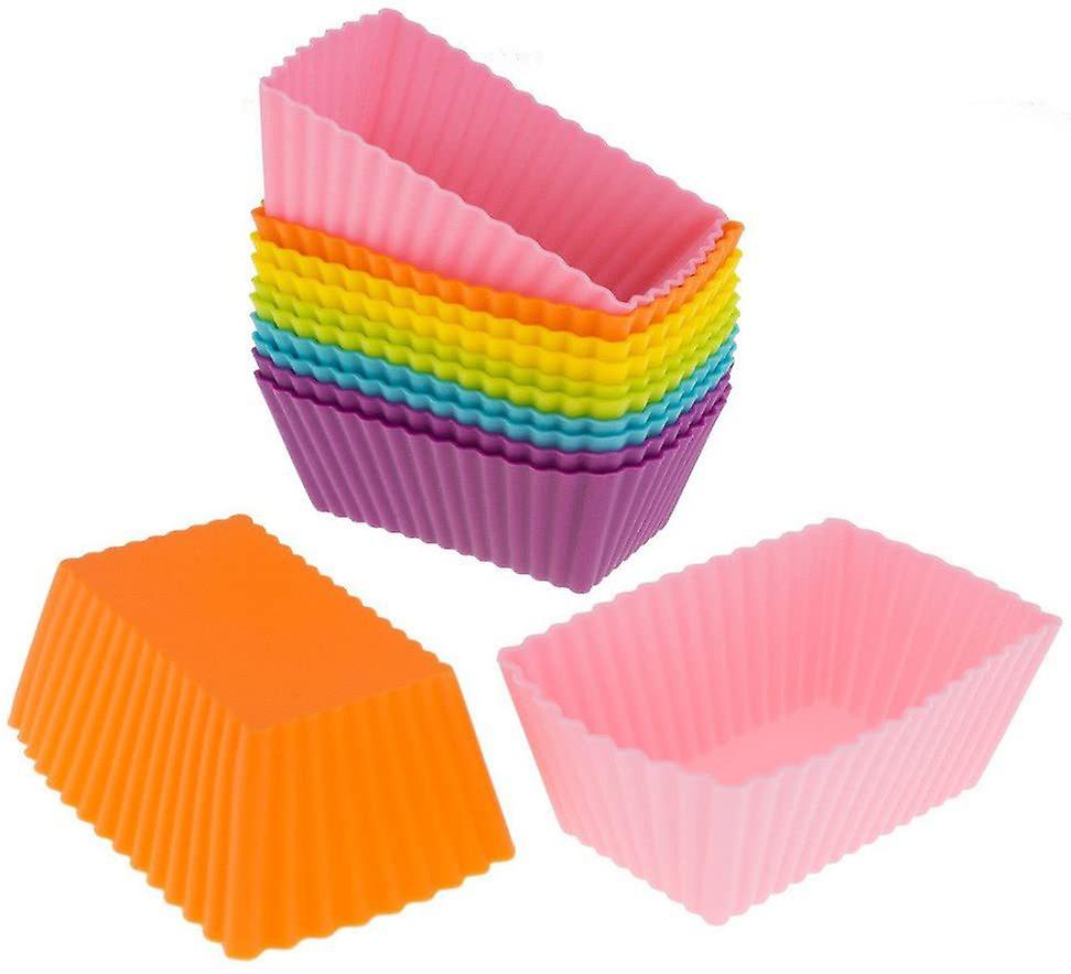 Rectangular Jumbo Cupcake Liners, 3.15 Inch Silicone Baking Molds